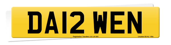 Registration number DA12 WEN